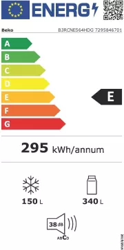 Image : BEKO B3RCNE564HDG Réfrigérateur