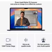 Image : Apple MacBook Air 15' 512 Go SSD 16 Go M4 Minuit - MW1M3FN/A