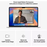 Image : Apple MacBook Air 15' 256 Go SSD 16 Go M4 Argent - MW1G3FN/A