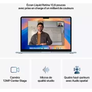 Image : Apple MacBook Air 13' 256 Go SSD 16 Go M4 Bleu Ciel - MC6T4FN/A