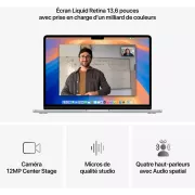 Image : Apple MacBook Air 13'' 256 Go SSD 16 Go M4 Argent - MW0W3FN/A