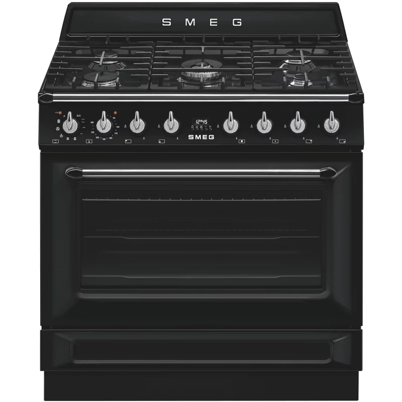 Image : SMEG TR90GPBL Piano de cuisson gaz