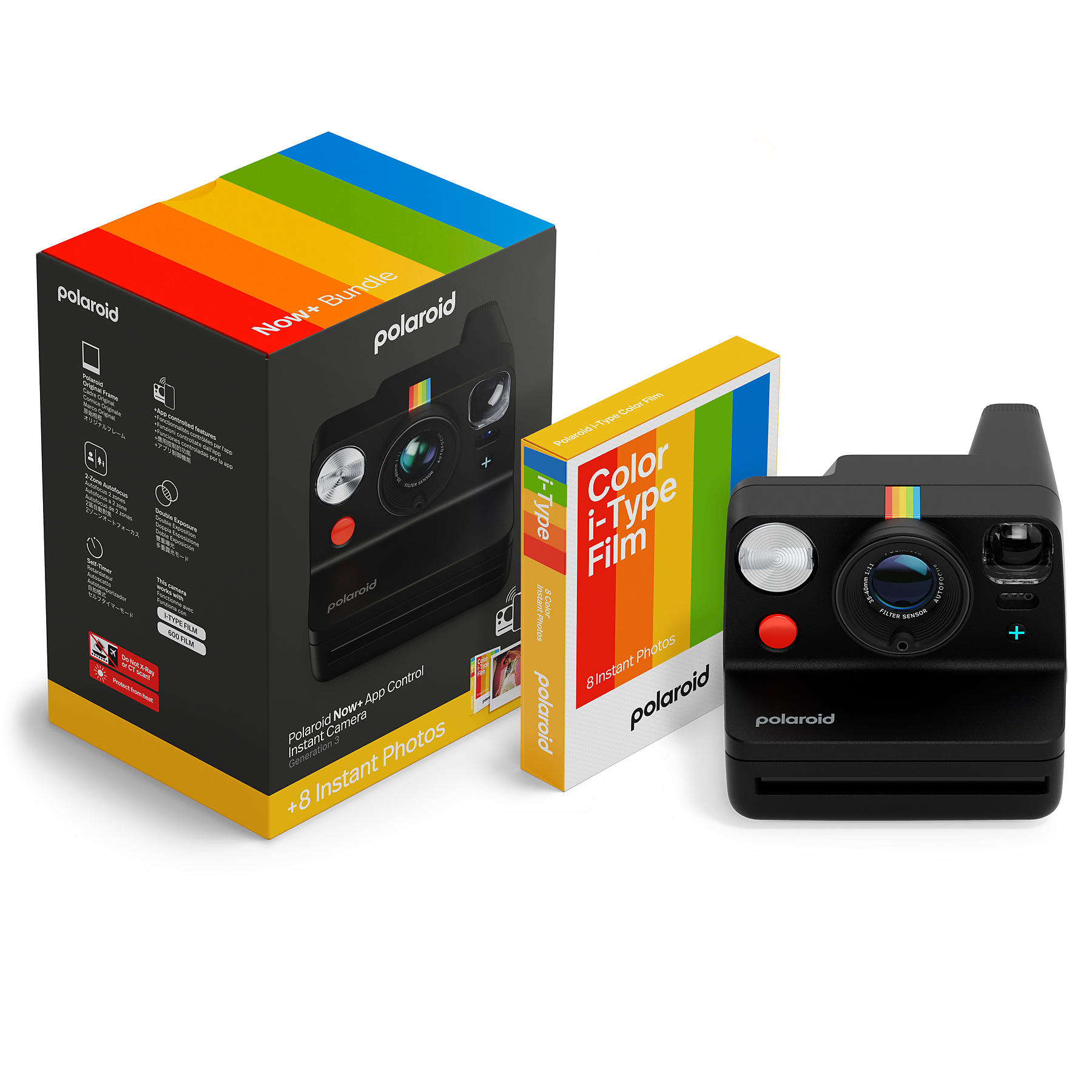 Image : POLAROID Now+ Gen 3 Black + Color Film Bundle Appareil photo Instantané