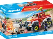 PLAYMOBIL 71824 Véhicule de pompiers avec bidon enflammé