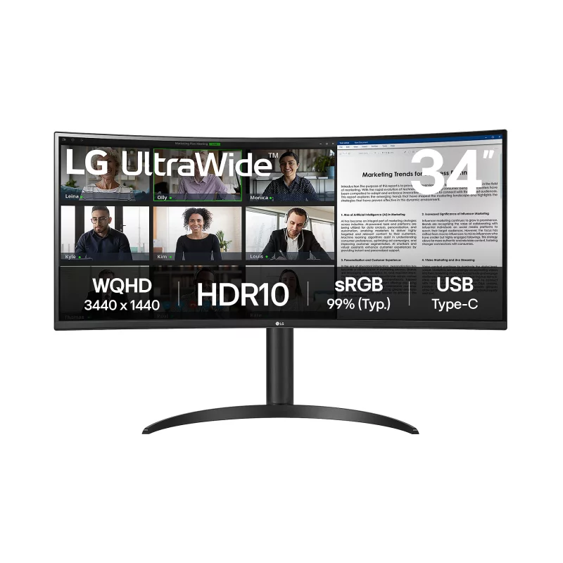 Image : LG UltraWide 34WR55QK-B 34'' VA Ecran PC Gamer