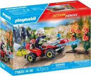 Playmobil 71825 Pompier avec quad et arbustes enflammés  Action Heroes