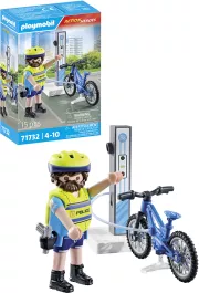Image : Playmobil 71732 Policier cycliste avec borne de recharge Action Heroes