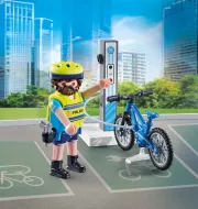 Image : Playmobil 71732 Policier cycliste avec borne de recharge Action Heroes