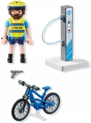 Image : Playmobil 71732 Policier cycliste avec borne de recharge Action Heroes