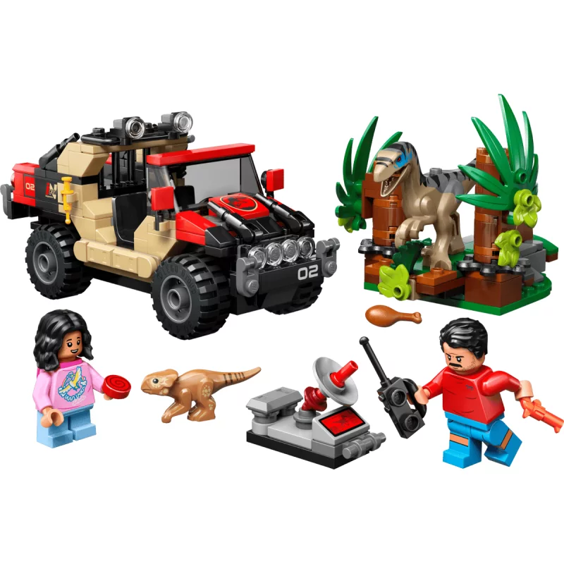 Image : LEGO 76972 Le vélociraptor et l'évasion en 4x4 Jurassic World