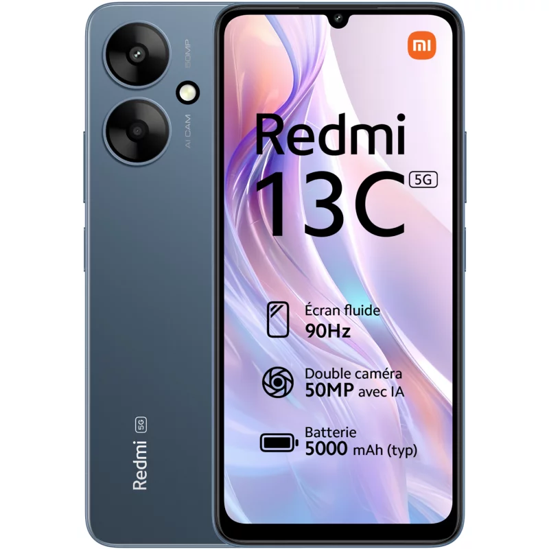 Image : XIAOMI Redmi 13C 5G Bleu 4 GO + 128 GO