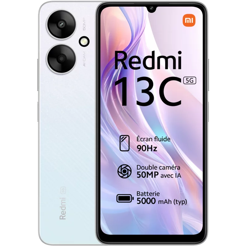Image : XIAOMI Redmi 13C 5G Argent 4 GO + 128 GO