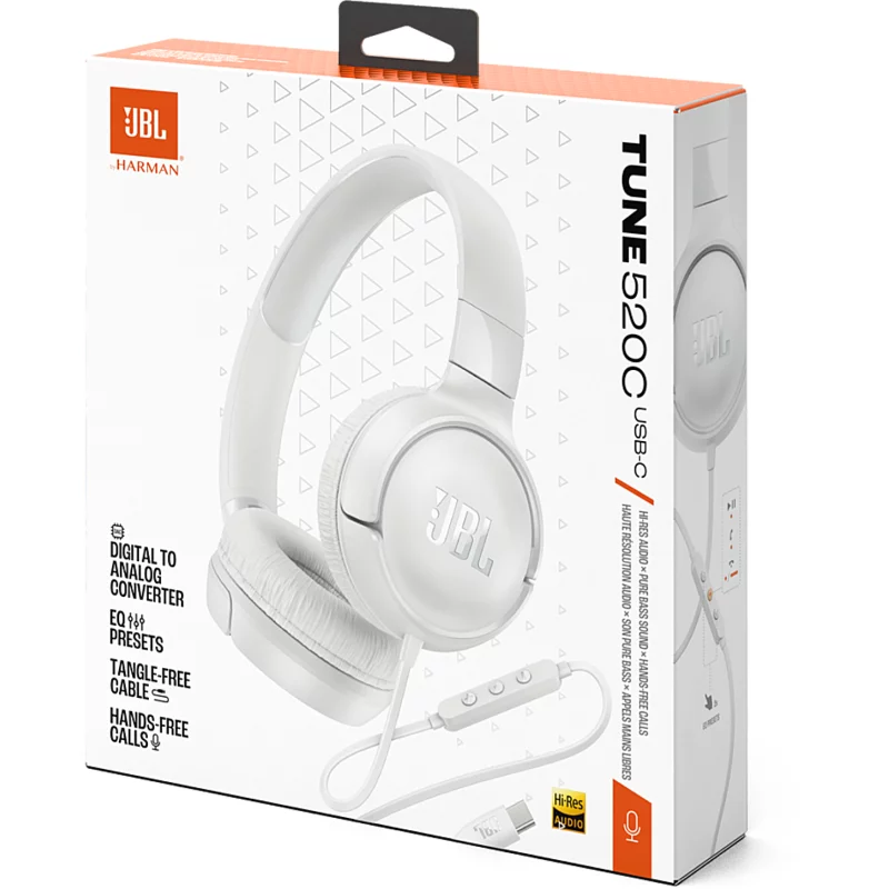 Image : JBL Tune 520C Blanc Casque supra-auriculaire