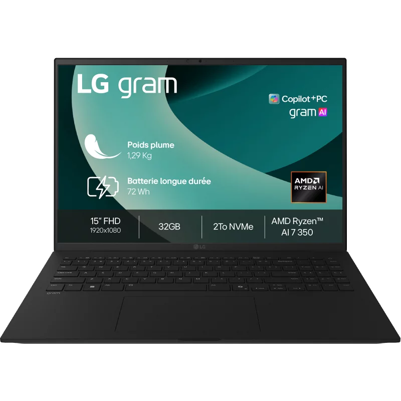Image : LG Gram 15Z80T-G.AU8BF Copilot+ Ordinateur portable