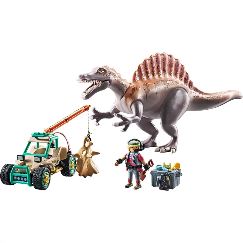 Image : Playmobil Dinos 71820 Spinosaure  chercheur et véhicule à grue