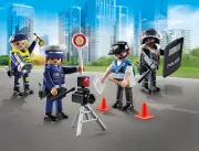 Image : Playmobil Action Heroes 71730 Set métiers de la police 4 policiers