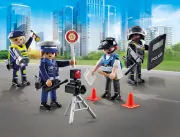 Image : Playmobil Action Heroes 71730 Set métiers de la police 4 policiers