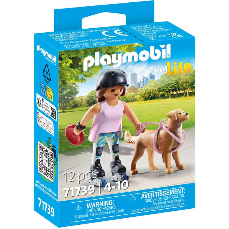 Image : Playmobil My Life 71739 Jeune fille rolleuse avec Retriever