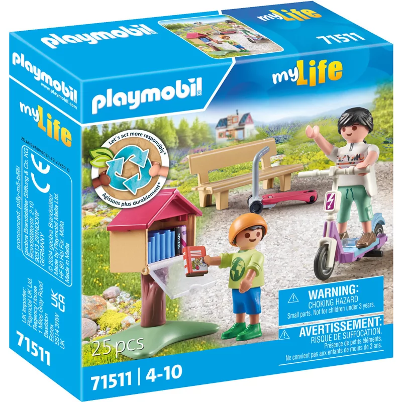 Image : Playmobil My Life 71511 Boîte à livres avec maman et enfant