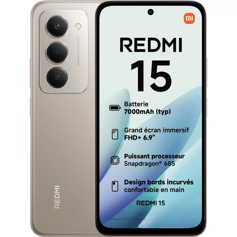 Image : XIAOMI Redmi 15 Gris 8 GO + 256 GO