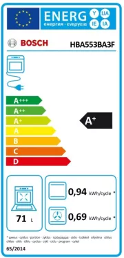 Image : BOSCH HBA553BA3F Série 4 Four Intégrable