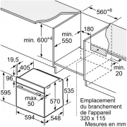 Image : BOSCH HBA553BA3F Série 4 Four Intégrable