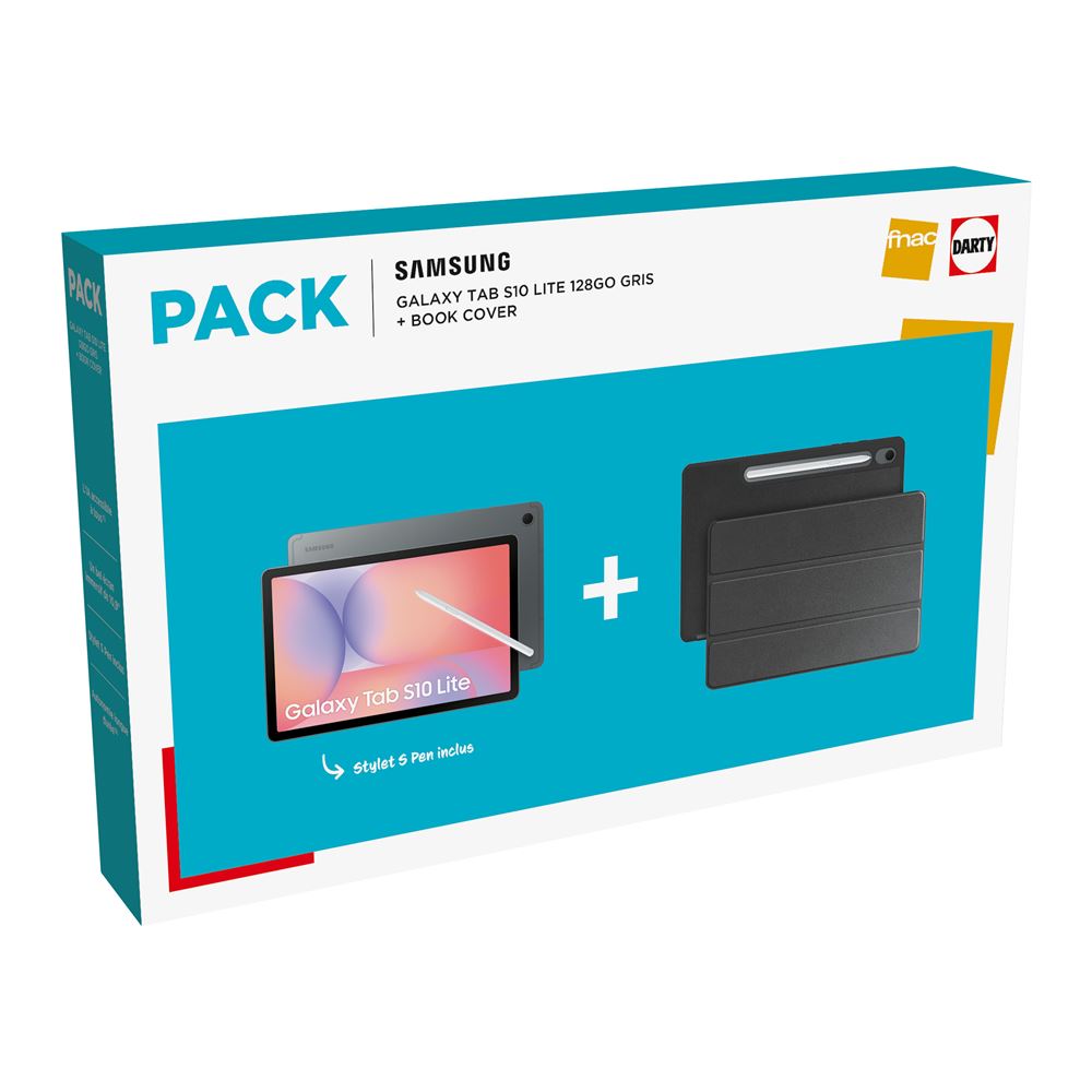 Image : Pack Samsung Galaxy Tab S10 Lite Wi-Fi 128 Go Anthracite + Book Cover