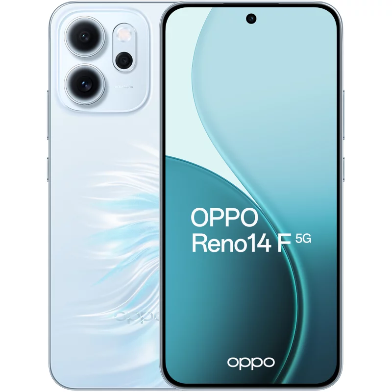 Image : OPPO Reno 14 F 256Go Bleu Opale 5G Smartphone