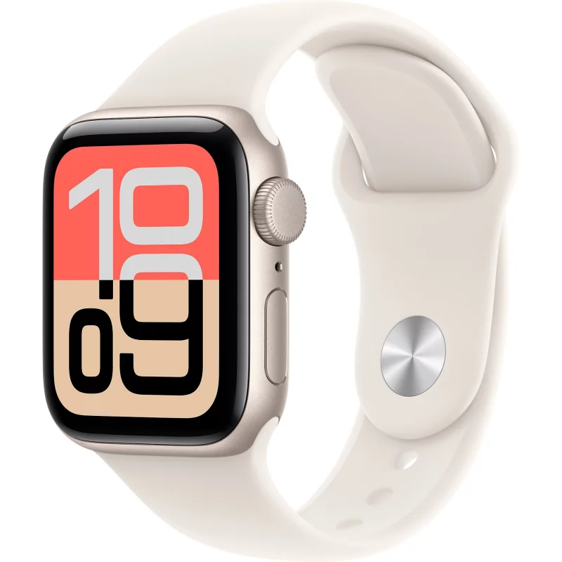 Image : Apple Watch SE 3 GPS + Cellular 40mm Lumiere Stellaire - S/M - MEP64ZR/A