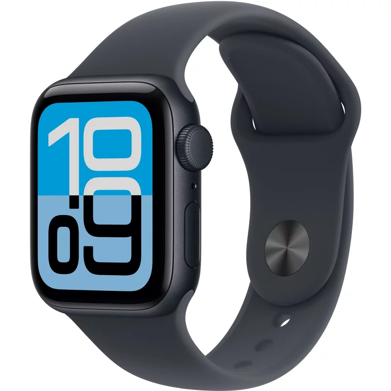 Image : Apple Watch SE 3 GPS 40mm Minuit avec Bracelet Sport S/M - MEH94ZR/A