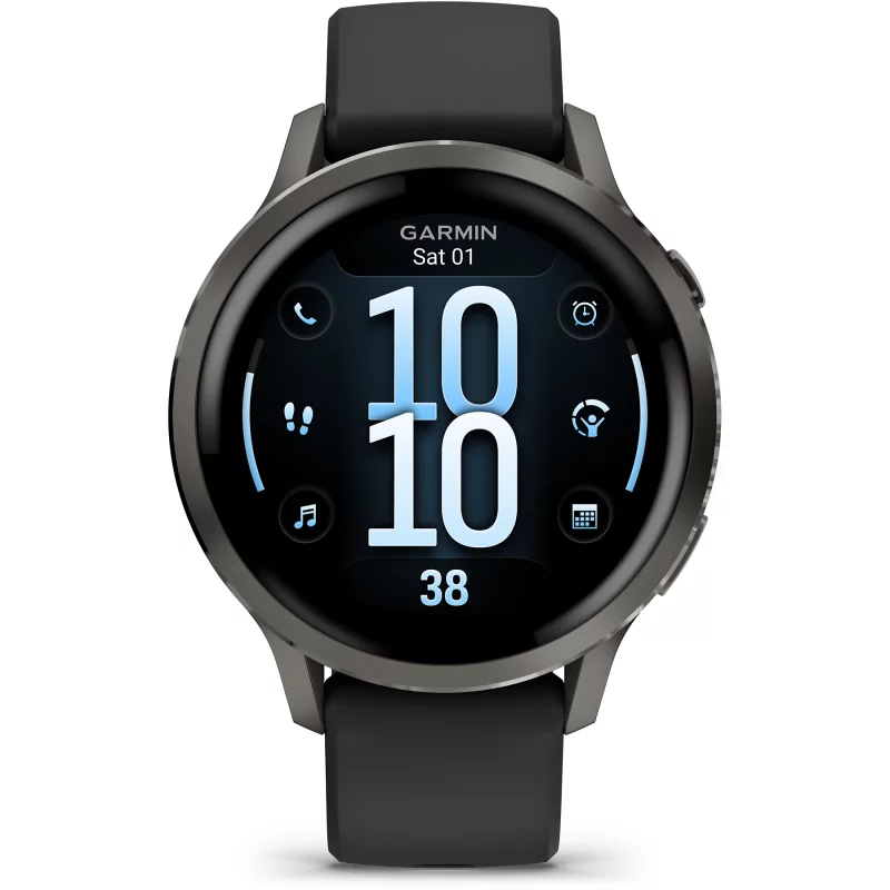 Image : GARMIN Venu 4 Noir/Gris Silicone Noire 41mm Montre sport