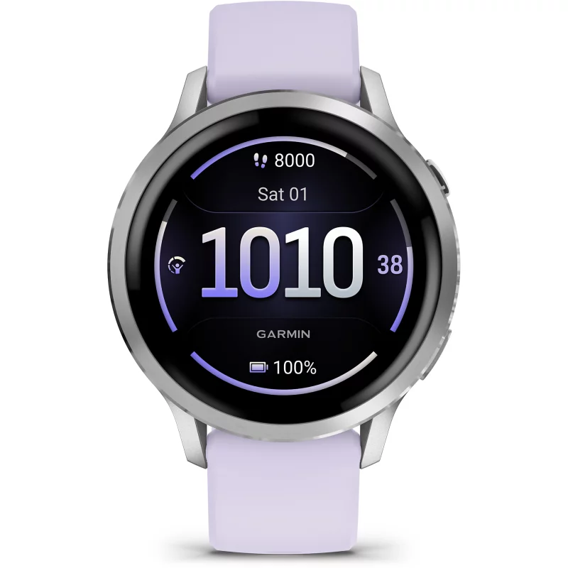 Image : GARMIN Venu 4 Gris/Silver Silicone Pervenche 41mm Montre sport