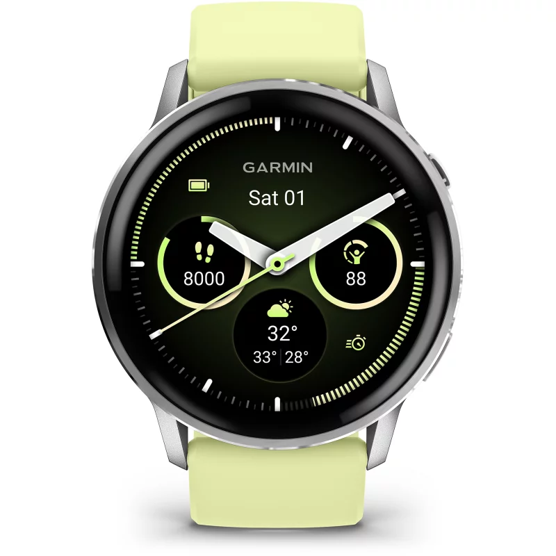 Image : GARMIN Venu 4 Gris/Silver Silicone Jaune 45mm