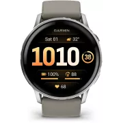 GARMIN Venu 4 Noir/Silver Silicone Gris 45mm