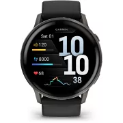 GARMIN Venu 4 Noir/Gris Silicone noir 45mm