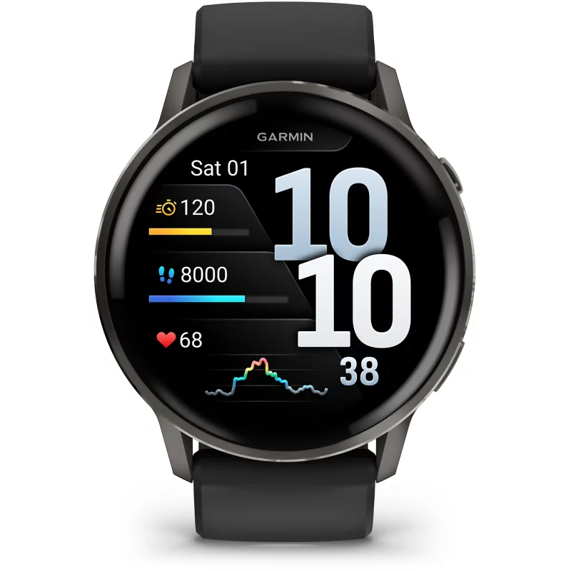 Image : GARMIN Venu 4 Noir/Gris Silicone noir 45mm