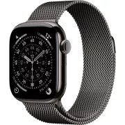 Apple Watch Series 11 GPS + Cellular 46mm Titane Ardoise / Milanais Noir M/L - MFD44ZR/A