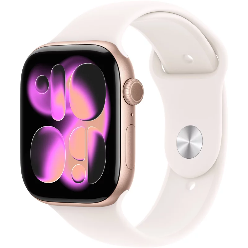 Image : Apple Watch Series 11 GPS 42mm Aluminium Or Rose / Rose Tendre S/M - MEU04ZR/A