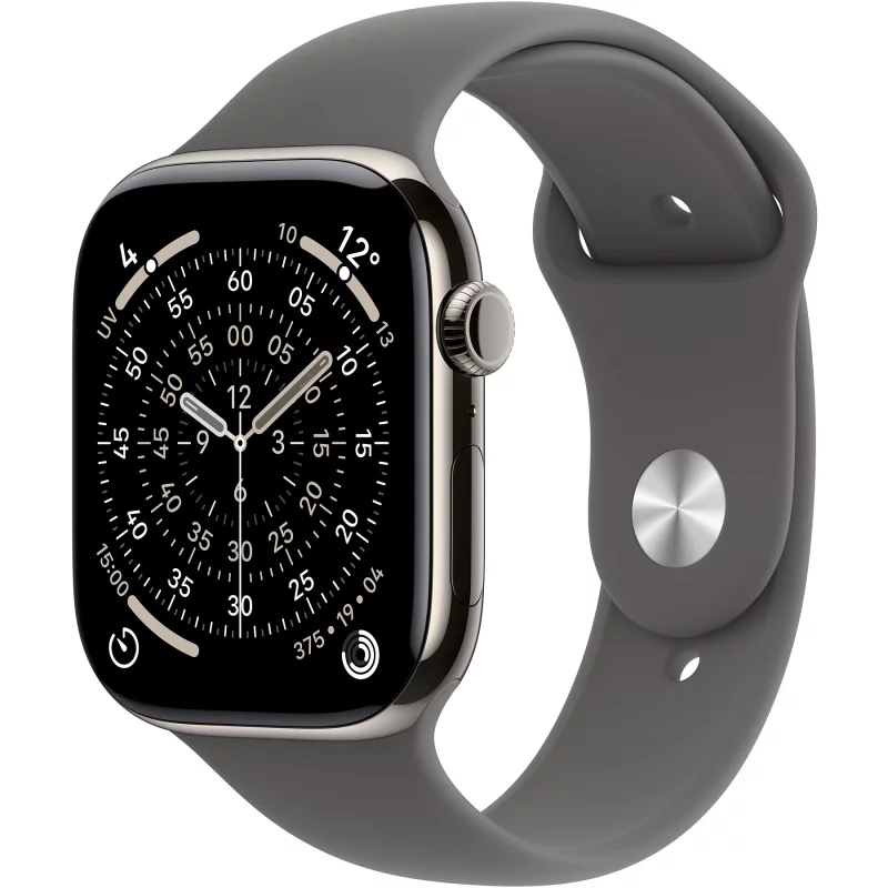 Image : Apple Watch Series 11 GPS + Cellular 42mm Titane Naturel / Gris Minéral M/L - MF8N4ZR/A