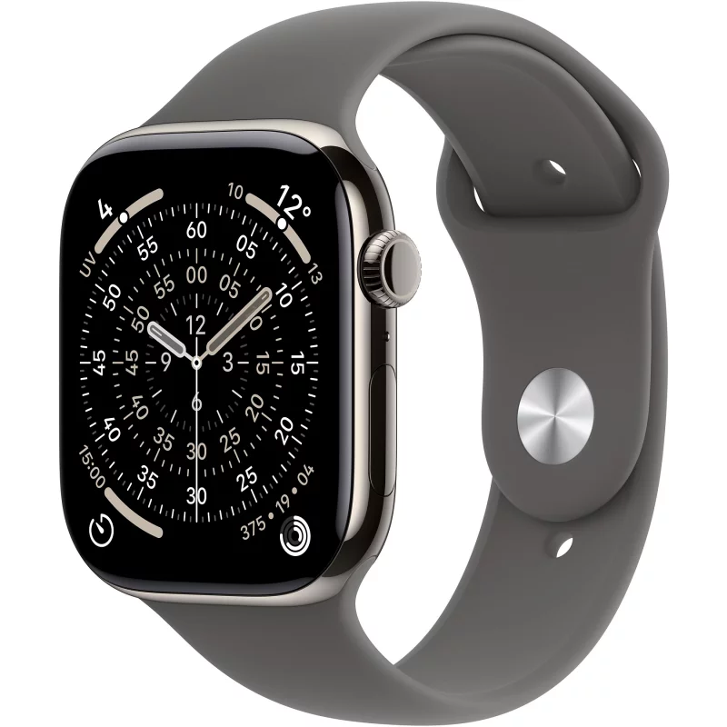 Image : Apple Watch Series 11 GPS + Cellular 42mm Titane Naturel / Gris Minéral S/M - MF8M4ZR/A