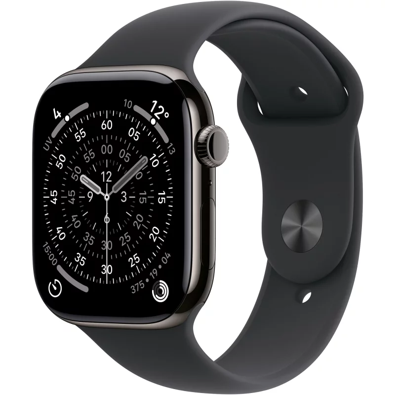 Image : Apple Watch Series 11 GPS + Cellular 42mm Titane Ardoise / Noir S/M - MF8R4ZR/A