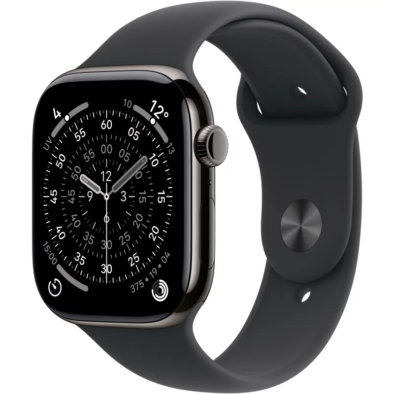 Image : Apple Watch Series 11 GPS + Cellular 46mm Titane Ardoise/ Noir S/M - MFD14ZR/A