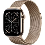 Apple Watch Series 11 GPS + Cellular 46mm Boitier en Titane Or avec Boucle Milanaise Or M/L - MFD84ZR/A