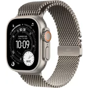 Apple Watch Ultra 3 GPS + Cellular 49mm Titane Naturel / Milanais en titane naturel Large - MF0E4QF/A
