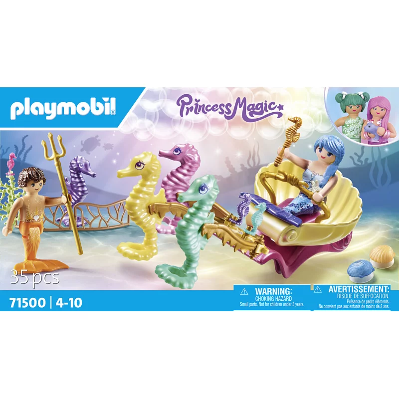 Image : PLAYMOBIL 71500 Calèche avec sirènes et hippocampes