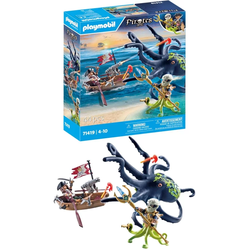 Image : PLAYMOBIL 71419 Pirate avec pieuvre géante Les Pirates