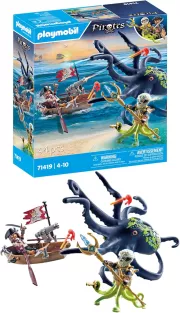 Image : PLAYMOBIL 71419 Pirate avec pieuvre géante Les Pirates