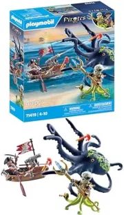 Image : PLAYMOBIL 71419 Pirate avec pieuvre géante Les Pirates