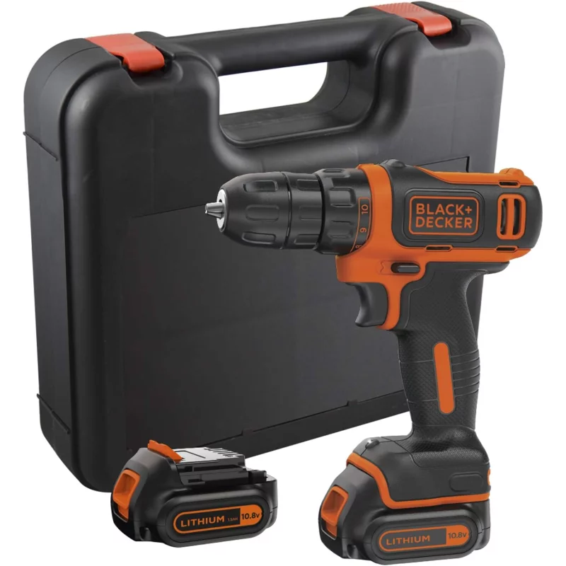 Image : BLACK+DECKER BDCDD12KB-QW Kit visseuse sans fil - 12V
