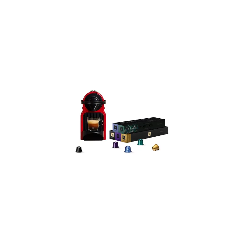 Image : Nespresso Krups YY5789FD Inissia Rouge + 50 capsules
